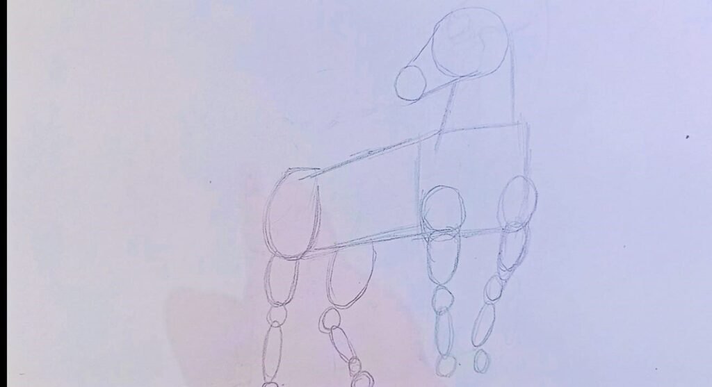 Fundamental Shapes of horse sketch