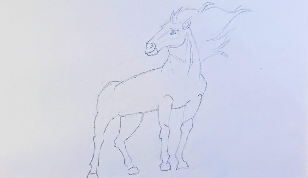 pencil sketch of horse