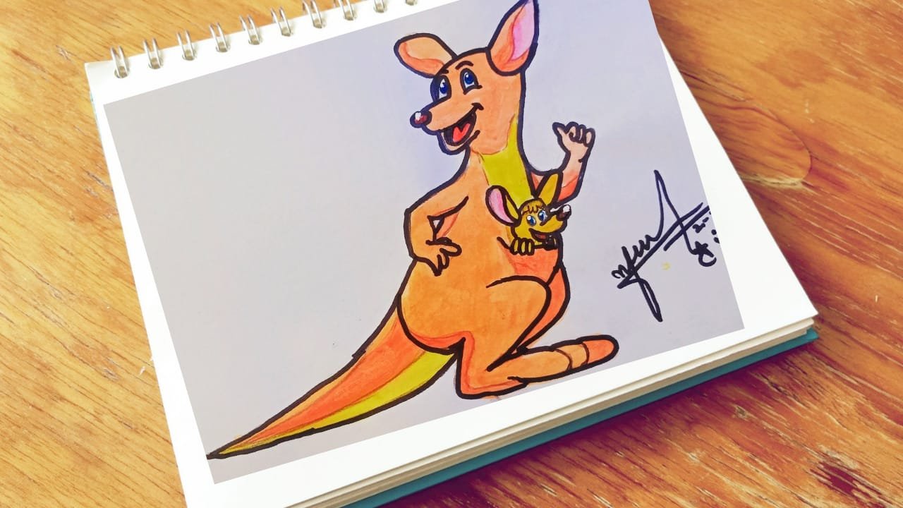 Easy drawing of kangaroo